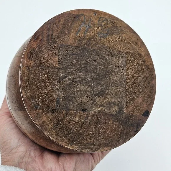 Hand Crafted Turned MCM Hardwood Vase Signed by Artist - Handcrafted Natural - Picture 14 of 14